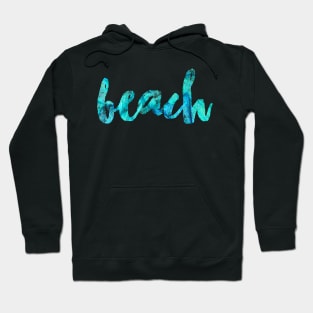 Light Blue 'Beach' Typography Design Hoodie
